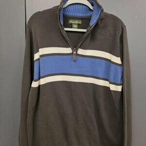 Eddie Bauer Men's Large Black and Blue Sweatshirt 081
